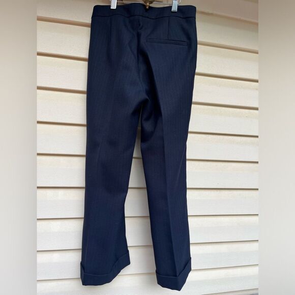 Essentiel Antwerp dark blue/white faint stitch ankle pants, zipper, cuffs, 34(2) - Picture 9 of 13